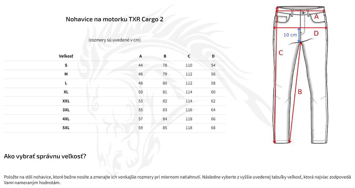 TXR Nohavice na motorku Cargo 2 čierne XXL